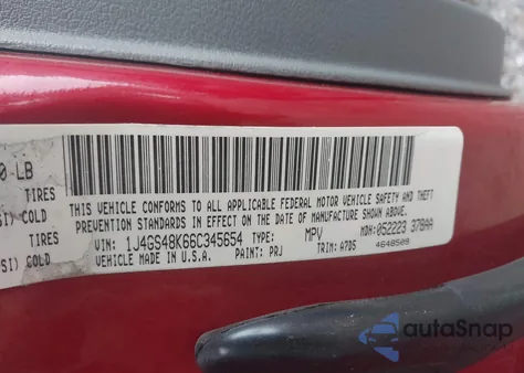 2006 Jeep Grand Cherokee Laredo from USA, damaged, VIN 1J4GS48K66C345654